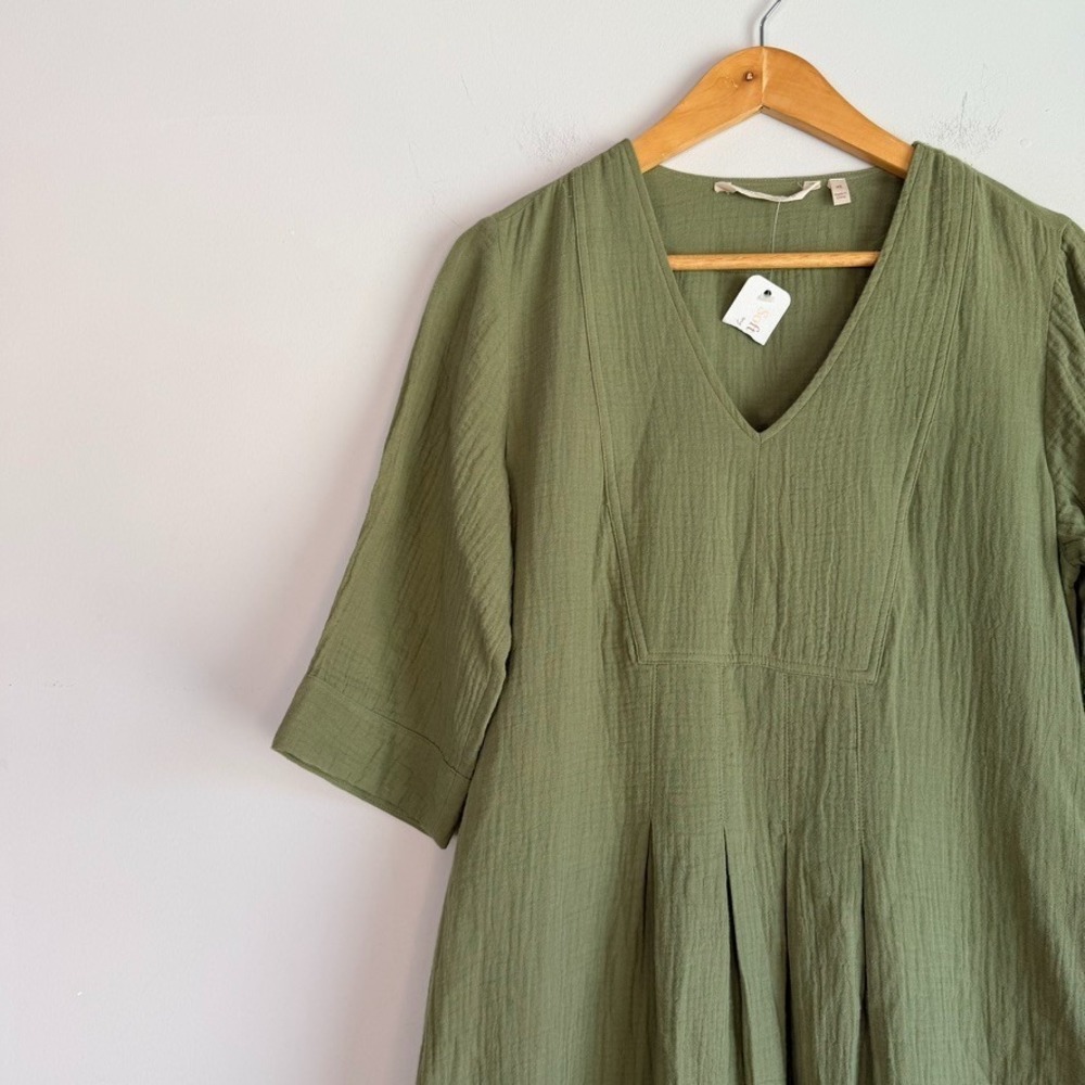 Soft Surroundings Textured Cotton Gauze Maxi Dress XS Modest Boho Earthy - Picture 4 of 12